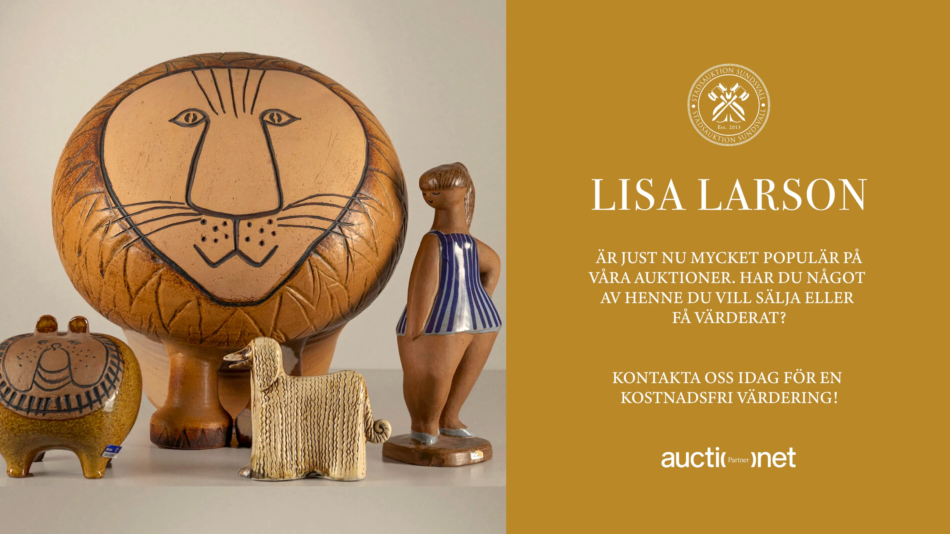 Lisa Larson, populär på våra auktioner