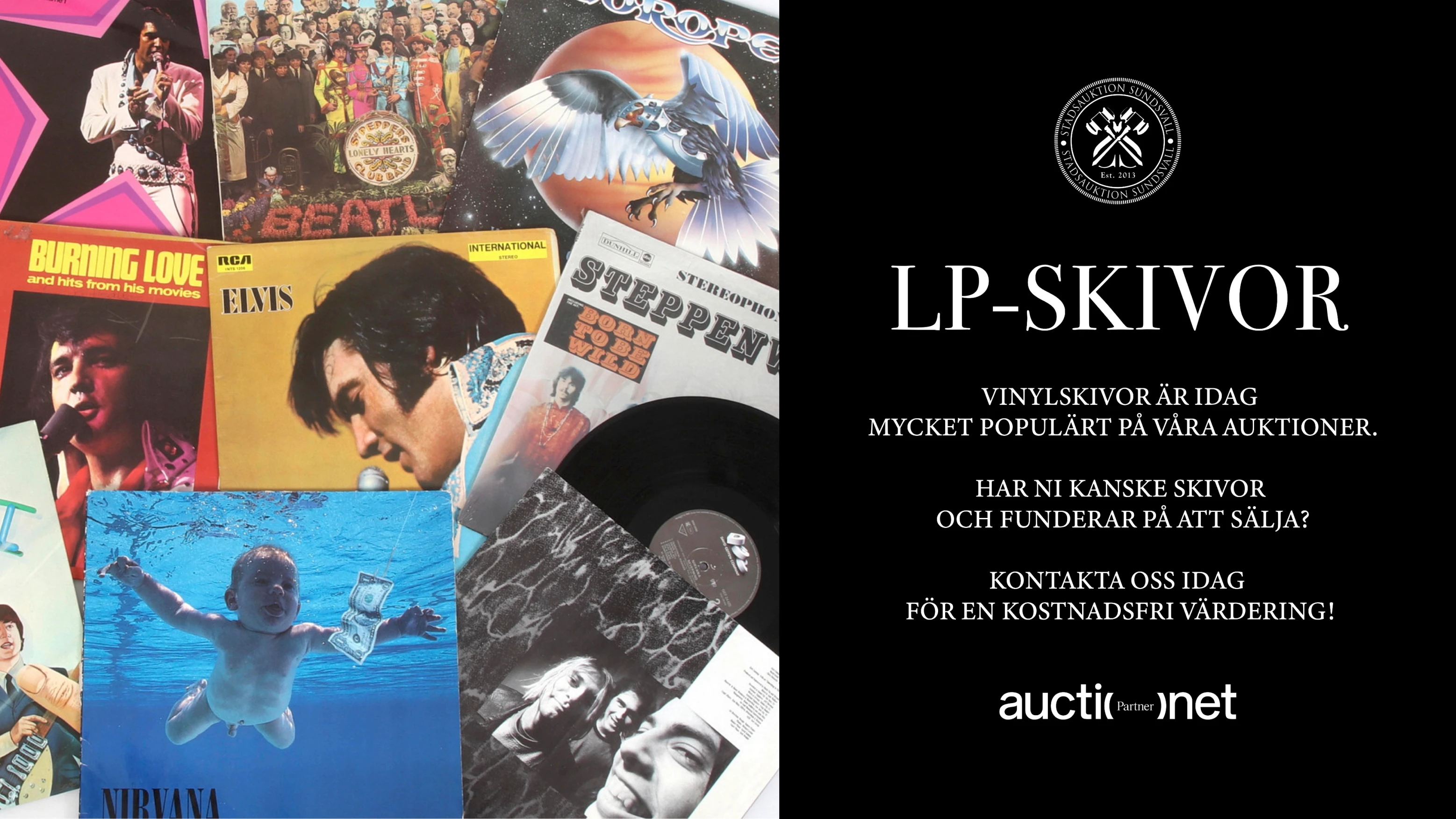 LP-skivor, vinylskivor är populärt på våra auktioner