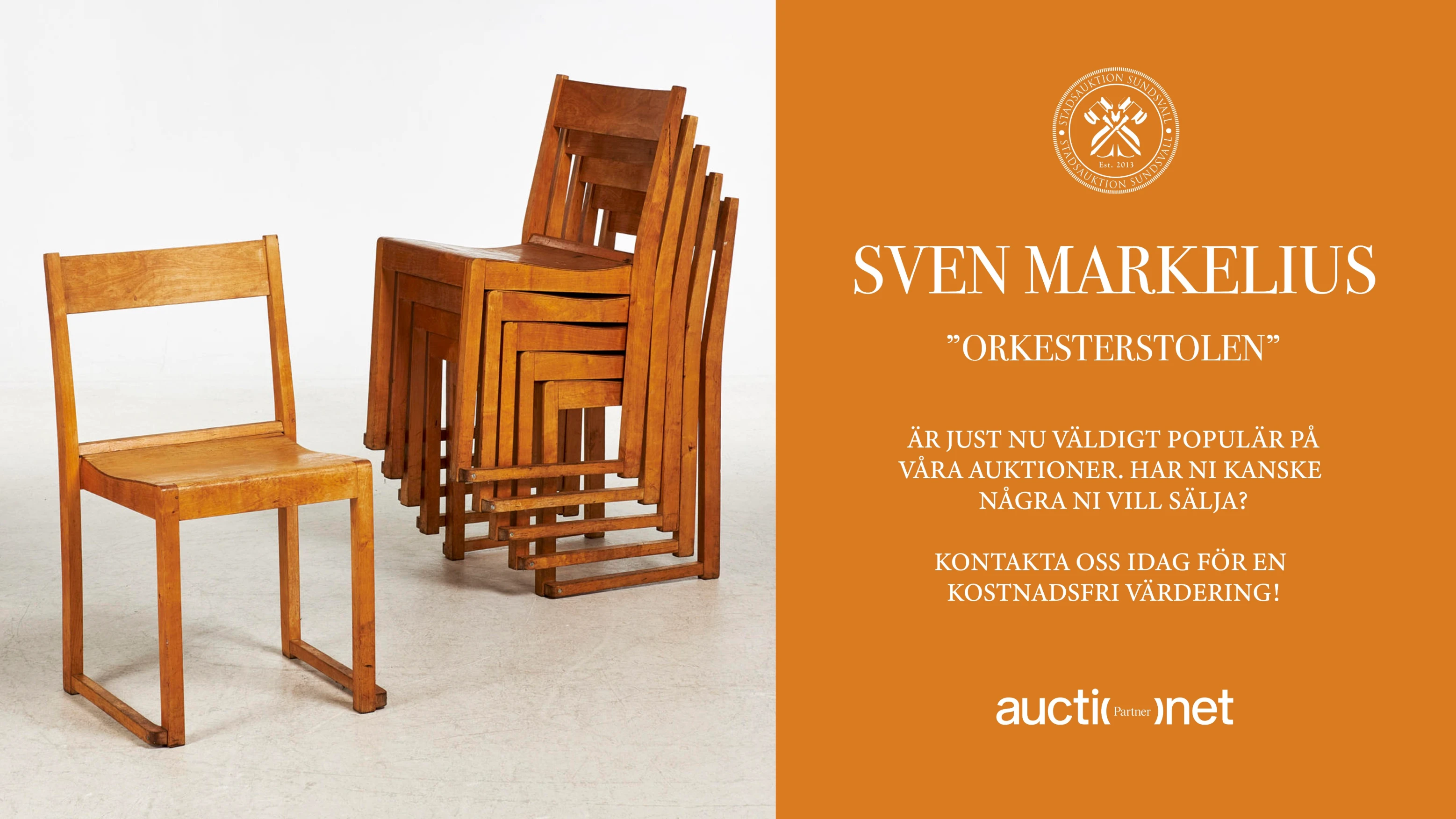 Sven Markelius Orkesterstolen, populär på våra auktioner
